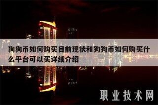 狗狗币如何购买目前现状和狗狗币如何购买什么平台可以买详细介绍